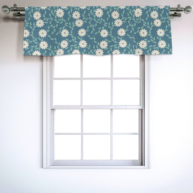 Sateen Floral Ruffled Window Valance