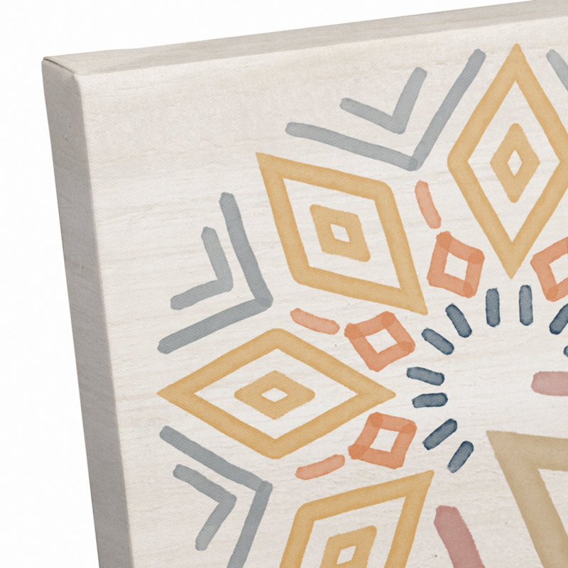 Trois médaillons Boho-impression d’art graphique sur toile tendue