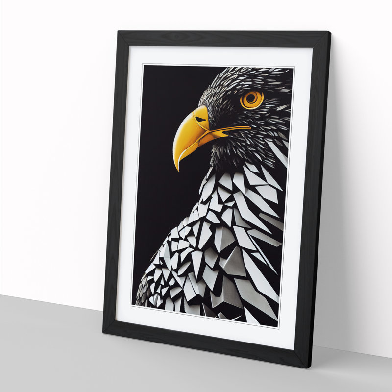 Smashed Eagle - Single Picture Frame Print, 64cm H x 46cm W x 2cm D, Walnut