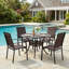 Ensemble de 4 fauteuils de salle à manger d'extérieur robustes et empilables pour la terrasse-314562498-314562509