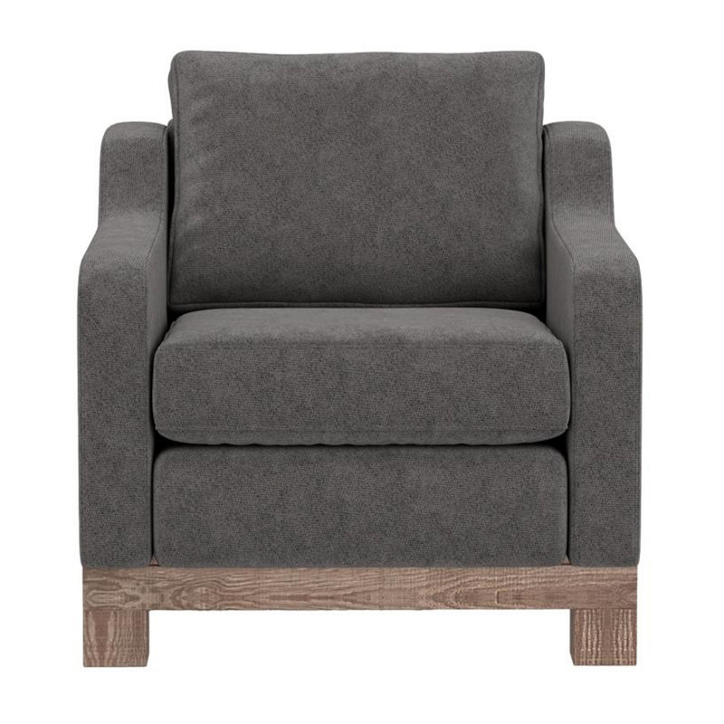 Fauteuil large de 31,75 po Giralda Casoni, Polyester gris