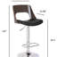 Tabouret de bar avec pivot à 360 °, hauteur réglable et chêne vieilli avec dossier en bois de style moderne à dossier en losange, revêtement noir