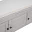 Banc de rangement avec 3 portes en forme de volet, banc à chaussures avec coussin amovible et espace de rangement caché-317079164