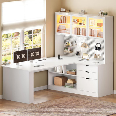 Bureau d'ordinateur avec base en métal Larinda