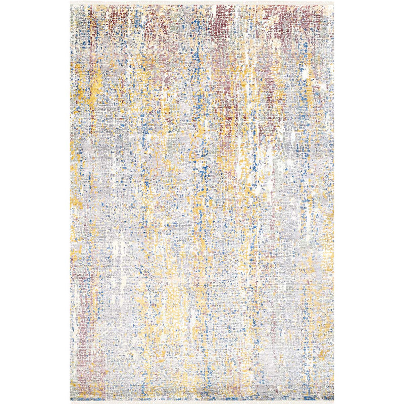 Tapis multicolore de haute qualité noué à la main, Rectangle 6 pi x 9 pi