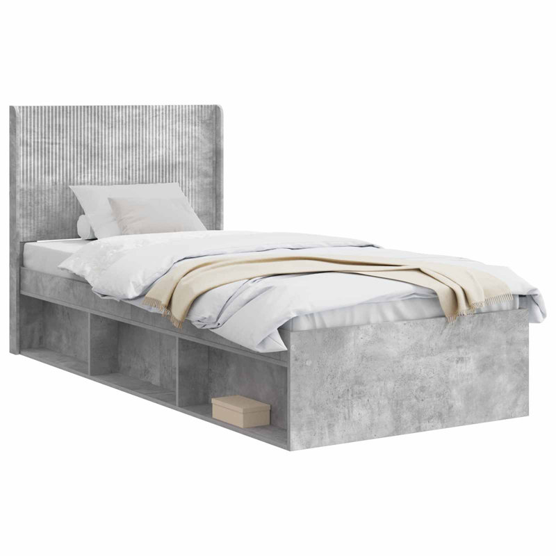 Bed, Small Single (2'6), Concrete Grey
