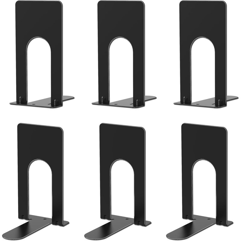 3 petites serre-livres pour tablettes, 3,9 po x 2,8 po x 5,2 po, livre noir en métal