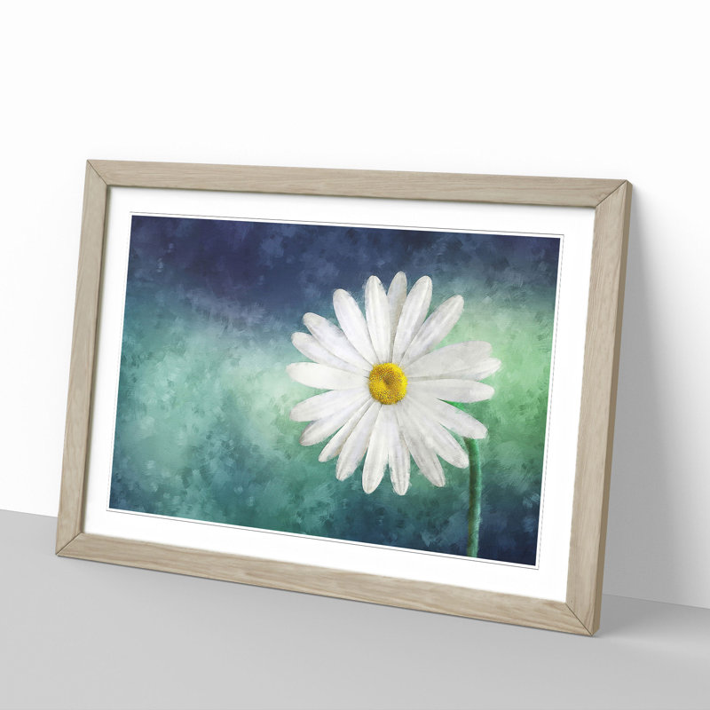 White Daisy Vol.2 Painting - Picture Frame Graphic Art, Oak, 48cm H x 65cm W x 2cm D