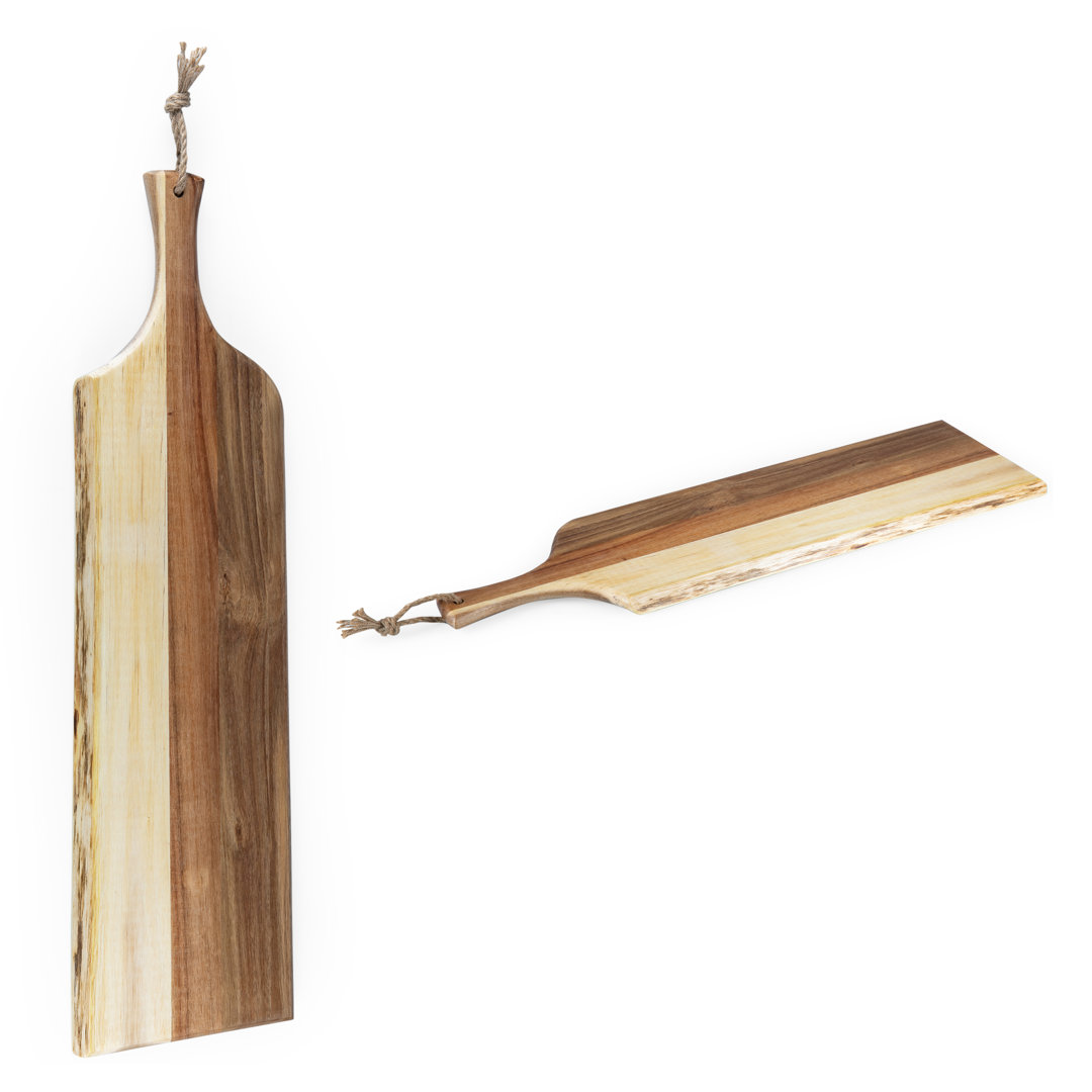 Dunson Artisan Acacia Charcuterie Cheese Board and Serving Platter with Raw Wood Edge Gracie Oaks 