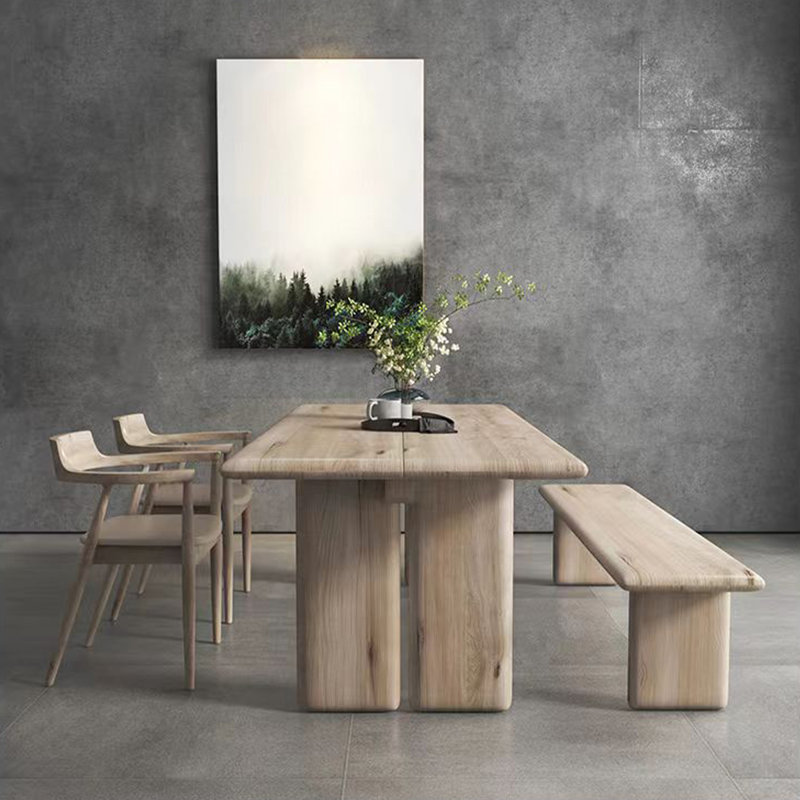 Table de salle à manger 86,61 po, H 29,53 po x L 86,61 po x l 35,43 po, Bois