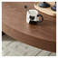Table basse ovale moderne de luxe, placage de frêne noyer pour table de salon