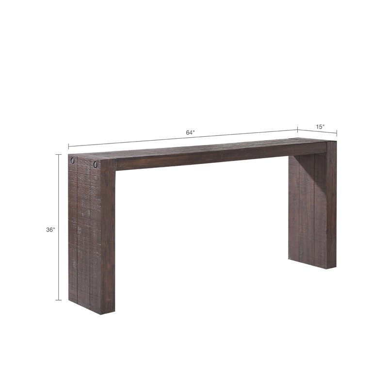 Vollmer U-Shaped Console Table, 36" H x 64" W x 15" D, Walnut