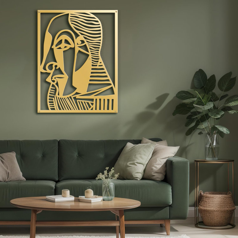 Décoration murale en métal, H 30 po x l 20 po x P 0,05 po, Or