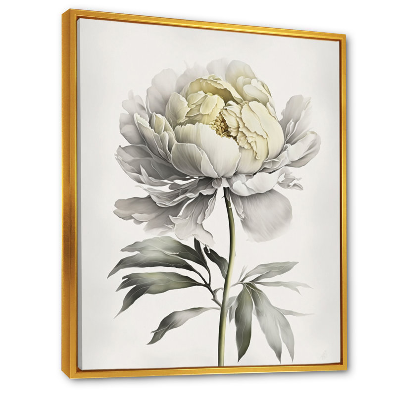 «Dahlia Flower IV», reproduction sur toile, L 16 po x H 32 po, Toile avec cadre flottant or