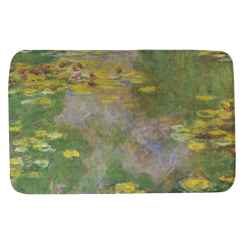 Tapis pour salle de bain reflection water lilies Mane, l 21 po x L 34 po
