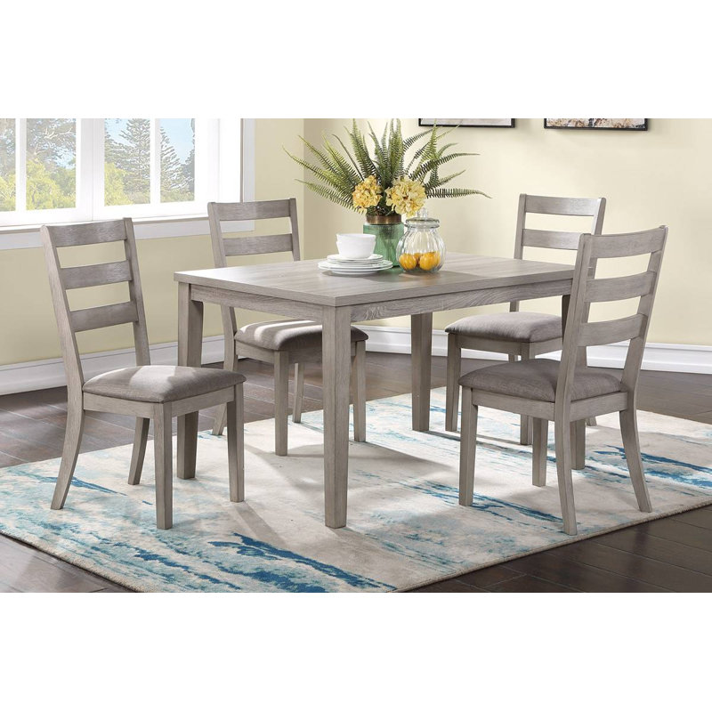 Silloth Four Leg Dining Set, Tan, Light Gray Oak, Light Gray Oak