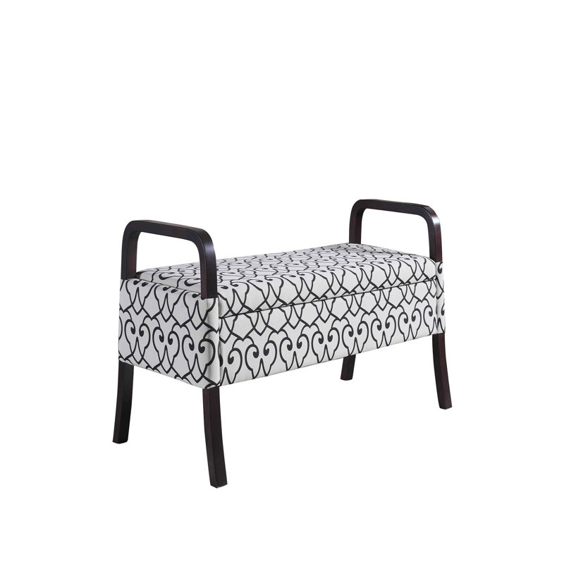 Polyester Blend Upholstered Storage Bench, Red/Green, 23.25" H x 43.25" W x 17.25" D