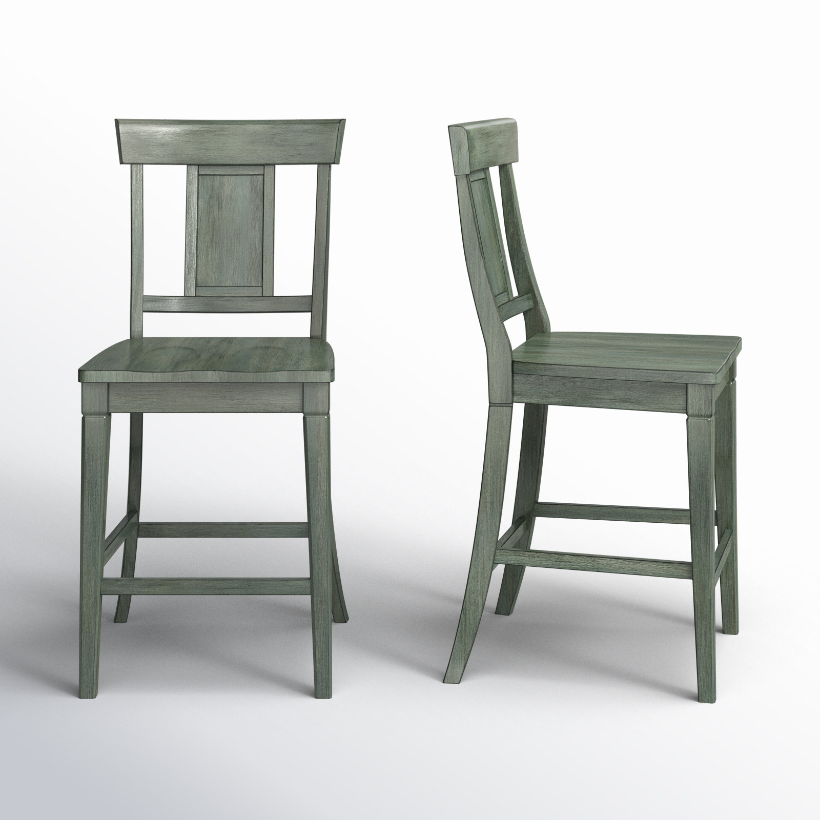 Fortville Solid Wood Counter/Bar Stool, Antique Sage, Counter Stool (24.21" Seat Height)