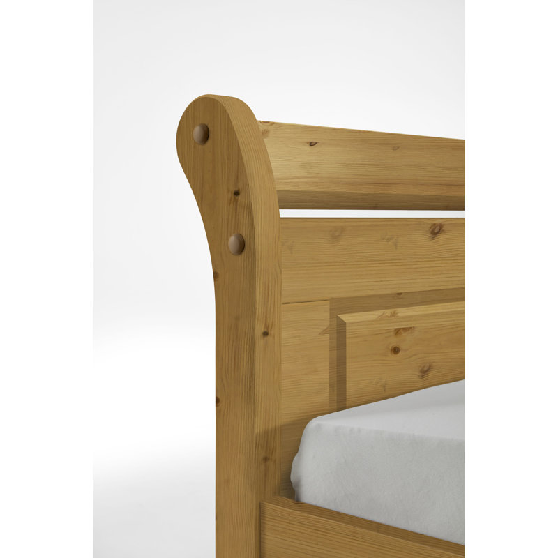 Eva Solid Wood Ottoman Storage Bed, European Single (90 x 200 cm), Leach-coloured