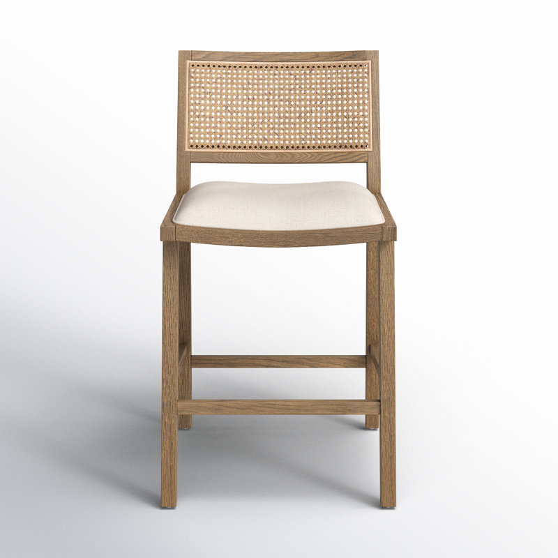 Caswell 27" Counter Stool, Counter Stool (27” Seat Height), White Polyester Blend