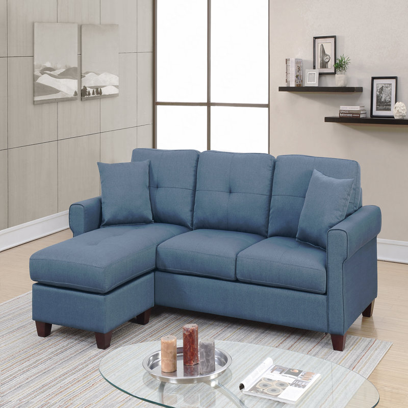 Canapé modulaire 2 pièces bleu