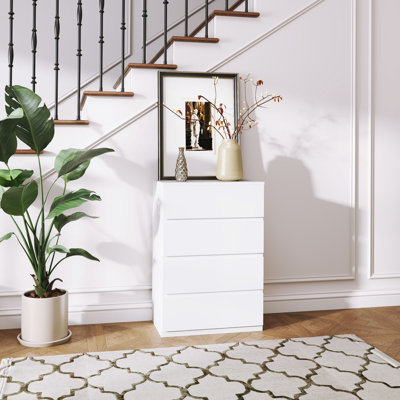 HOMCOM Chest of Drawers, 4 Drawers Storage Cabinet, Floor Tower