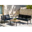 Tribeca Aluminum Teak Sling Stacking 2 - Seater Loveseat-1159934855
