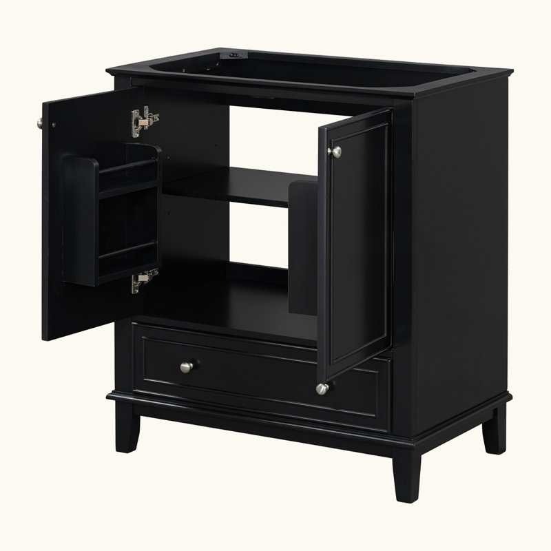 Meuble-lavabo multifonctionnel sans lavabo, Noir, noir, noir, noir