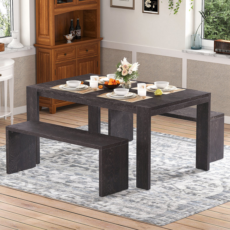 3-Piece Dining Table Set, Gris