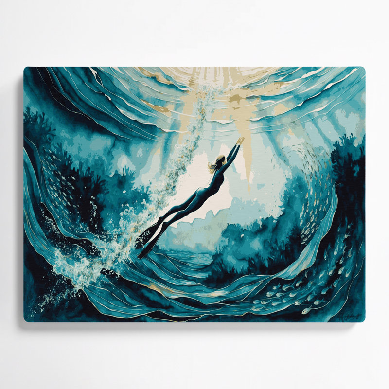 Art mural en métal Sports Freediving