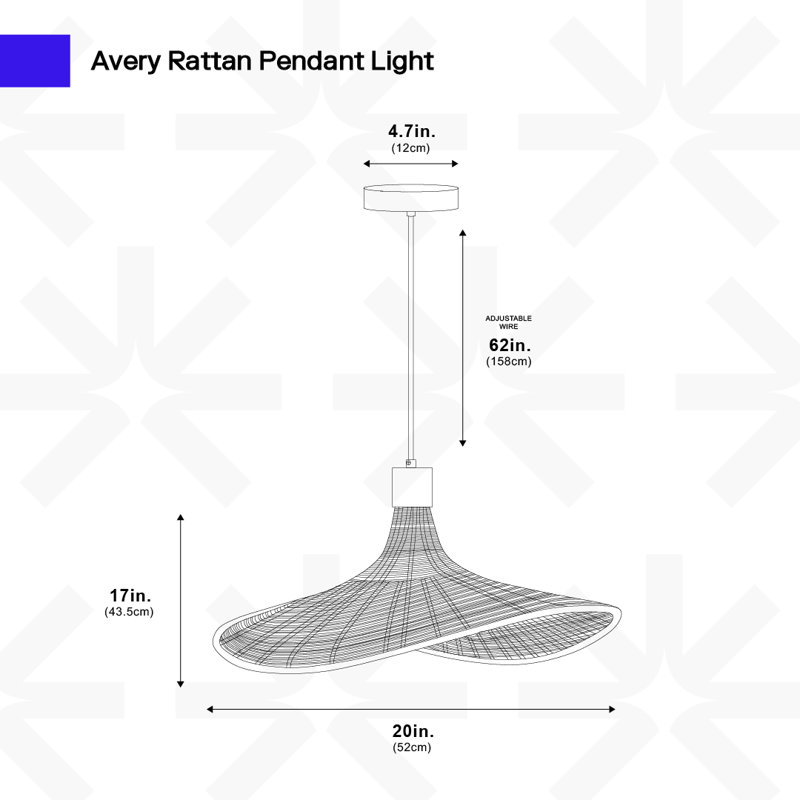 Luminaire suspendu en rotin Avery
