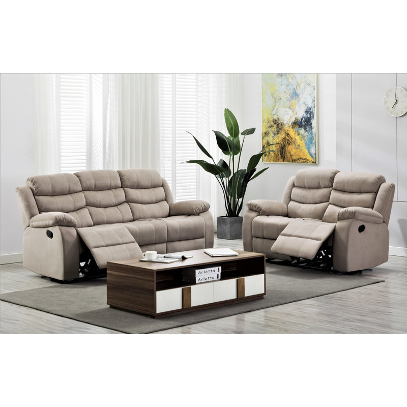 Ensemble de salon inclinable 2 pièces Januari, Brun clair Lenox