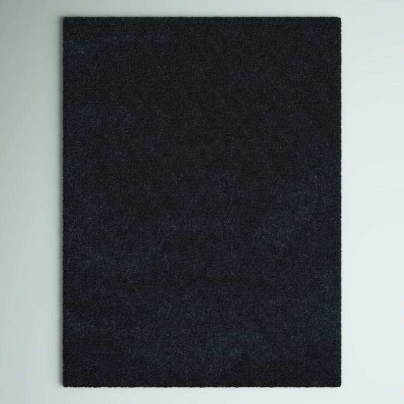 Jewell Handmade Tufted Dark Gray Area Rug, Rectangle 8' x 10'