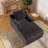 65" Corduroy Compression Indoor Chaise Lounge, No Assembly Required, Modern Oversized Sleeper Sofa-202682093