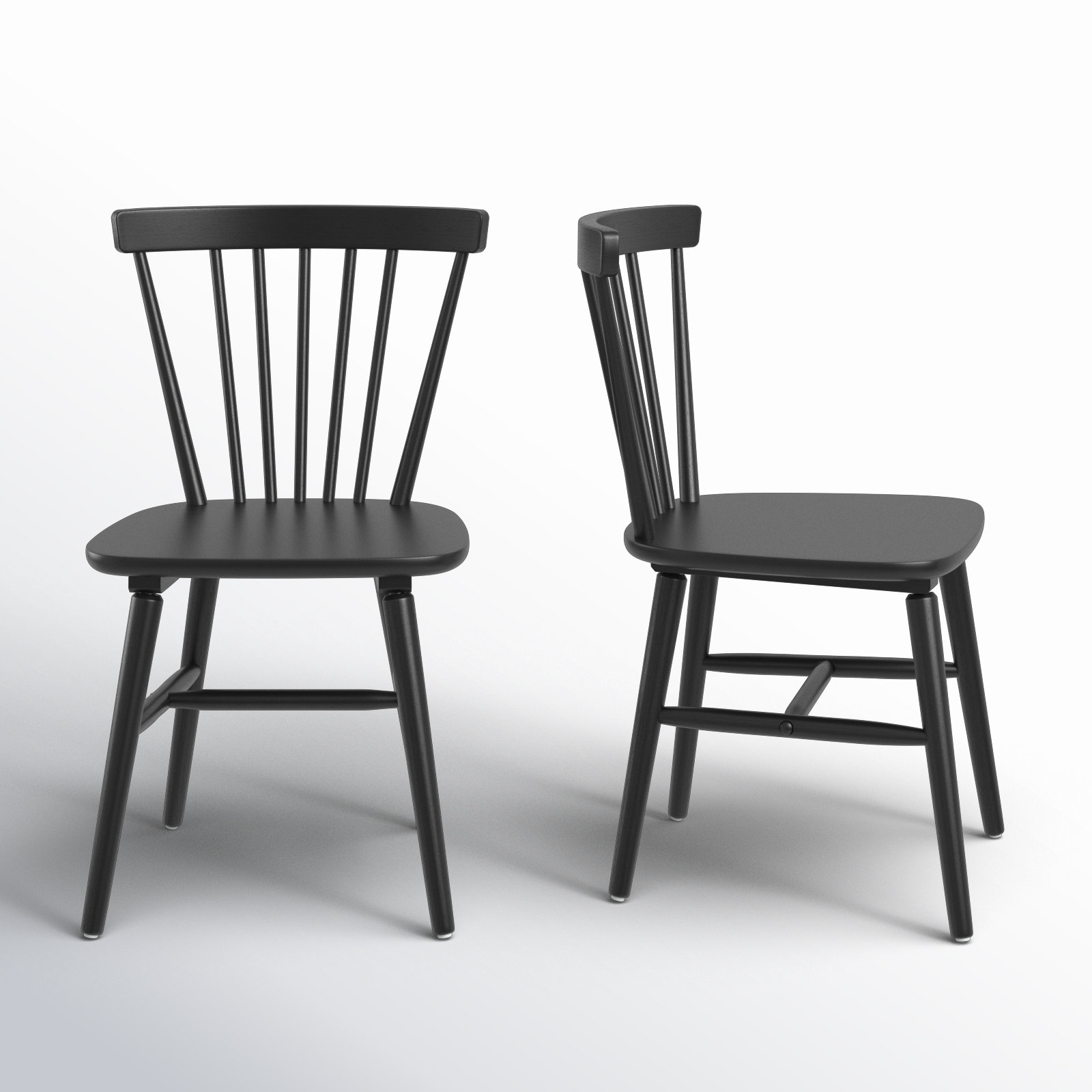 Antoya Solid Wood Dining Chair, Matte Black