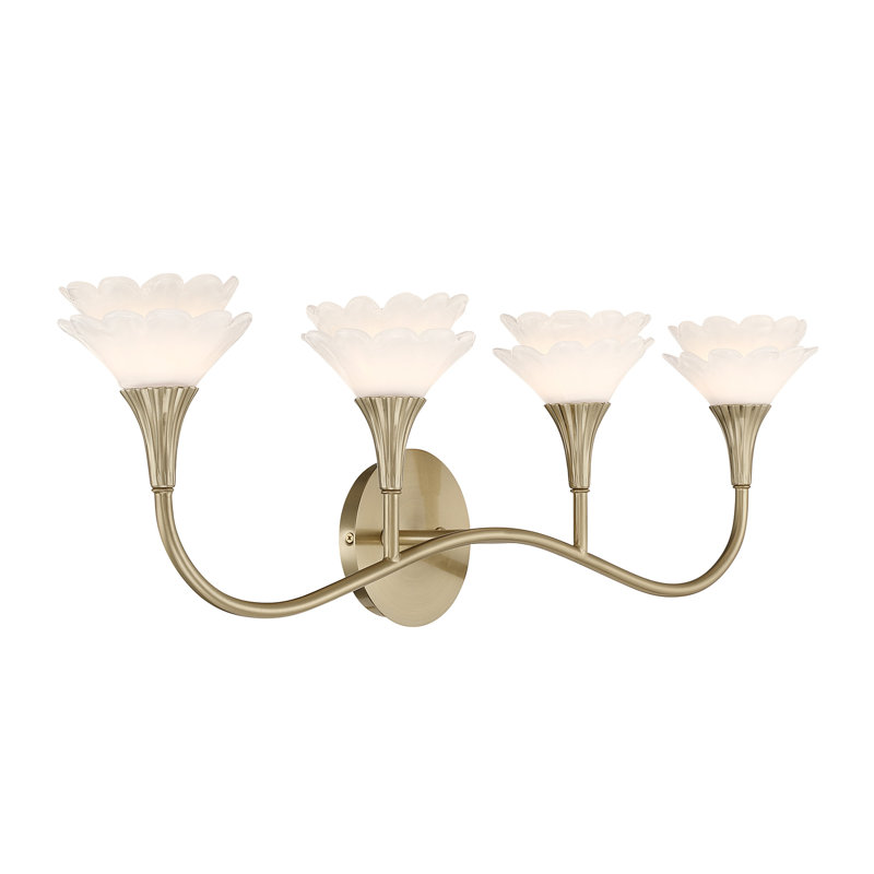 Florena 2-Light Bathroom Vanity Light in Noble Brass by Breegan Jane, 4