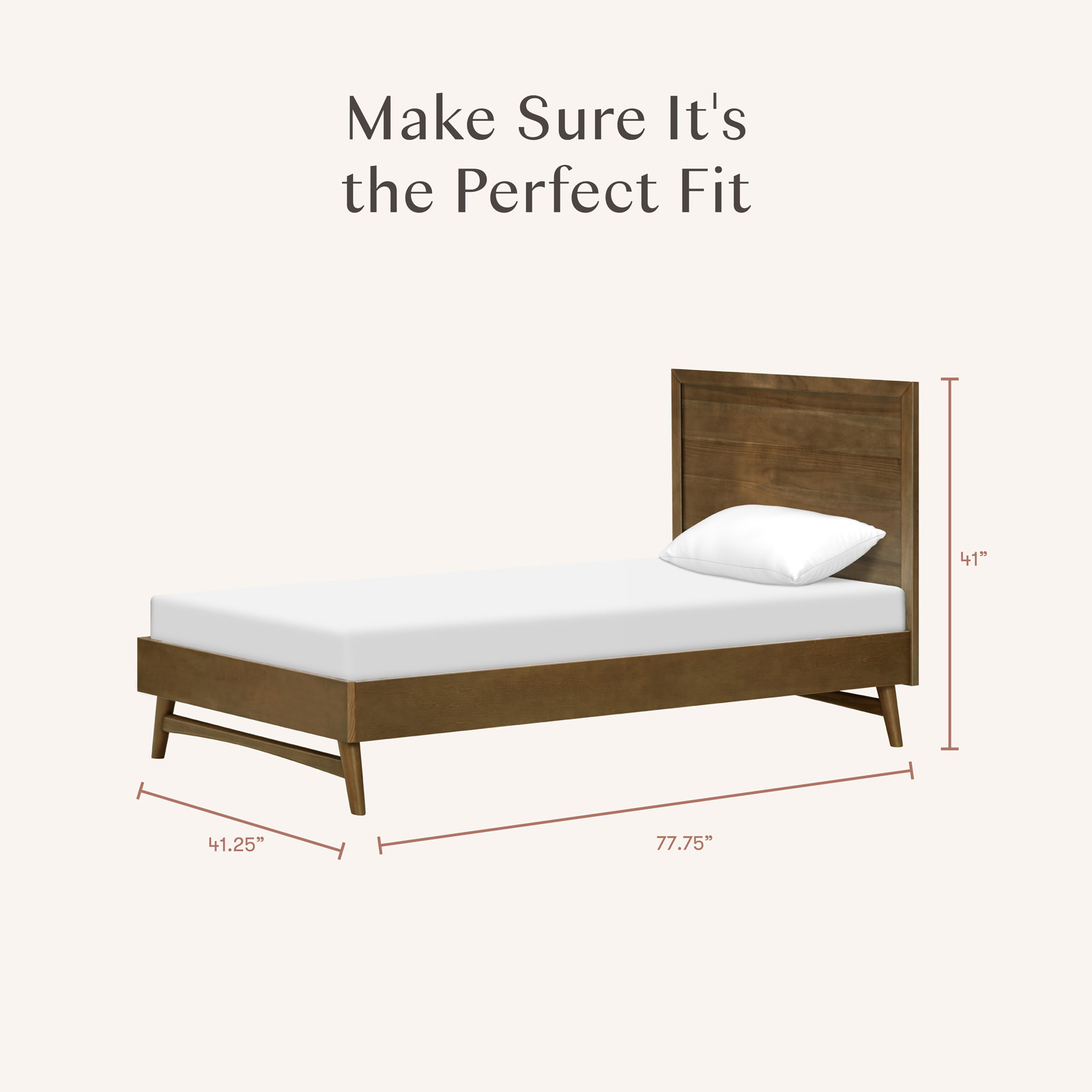 Palma Platform Bed, Twin, Natural Walnut