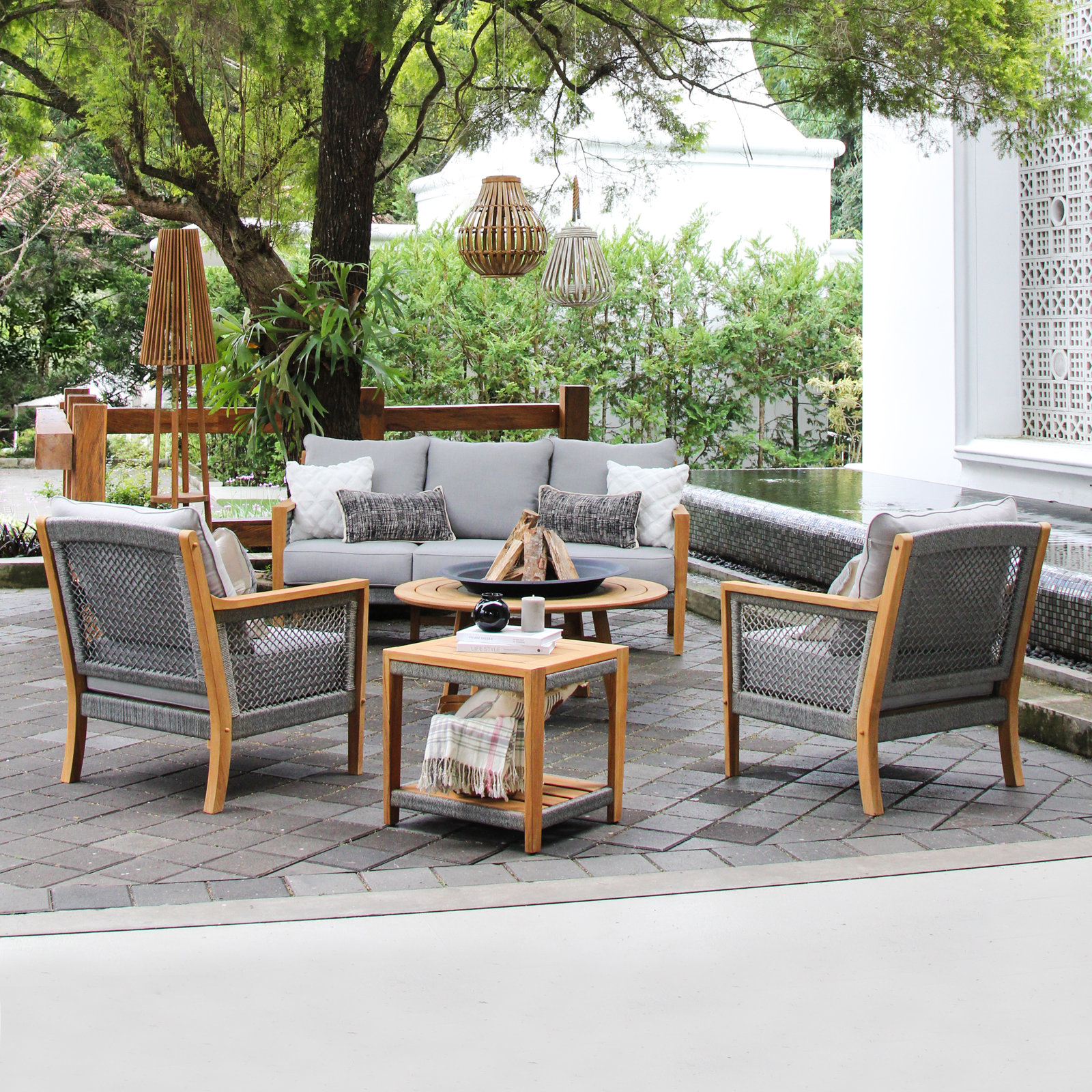 Wallace Solid Wood Outdoor Side Table