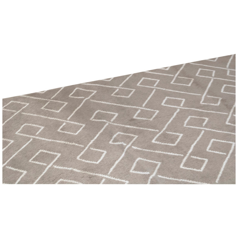 Hand Knotted Viscose Geometric Indoor Rug