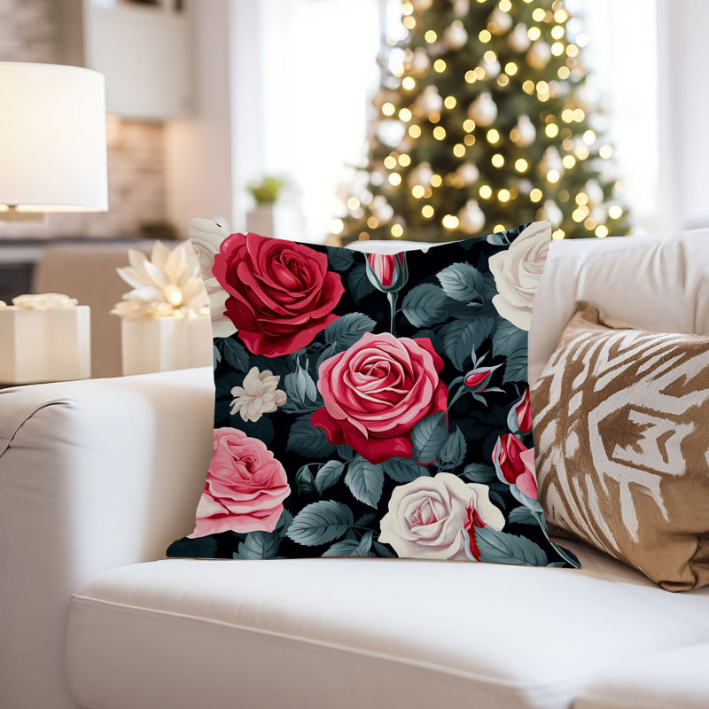 Floral Rose Flowers Pattern III Classic, 16" H x 16" W