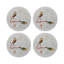 Sous-verres ronds en cuir végétalien blanc Zodiac Pisces-119015275