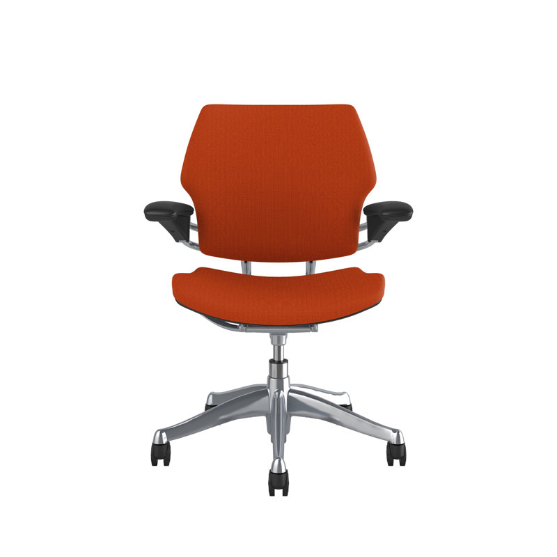 Freedom Task Chair, Polished Aluminum/Graphite, Pumpkin