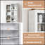Armoire de cuisine en métal durable avec 5 tablettes réglables, rangement autoportant de 72 pouces de hauteur pour l'organisation à domicile