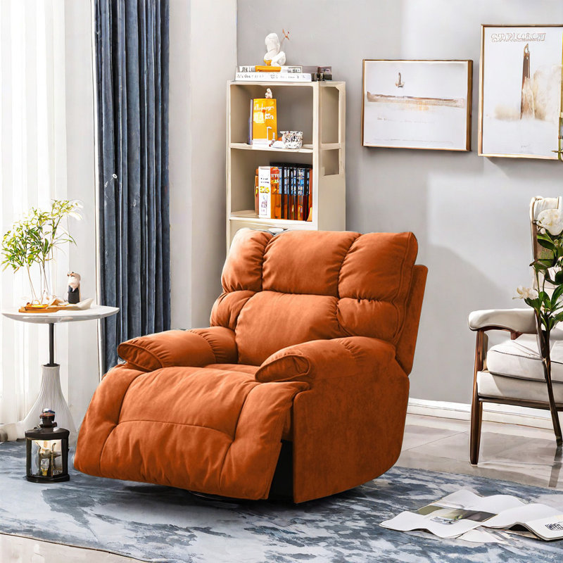 Fauteuil inclinable pivotant rembourré Talaja, Orange