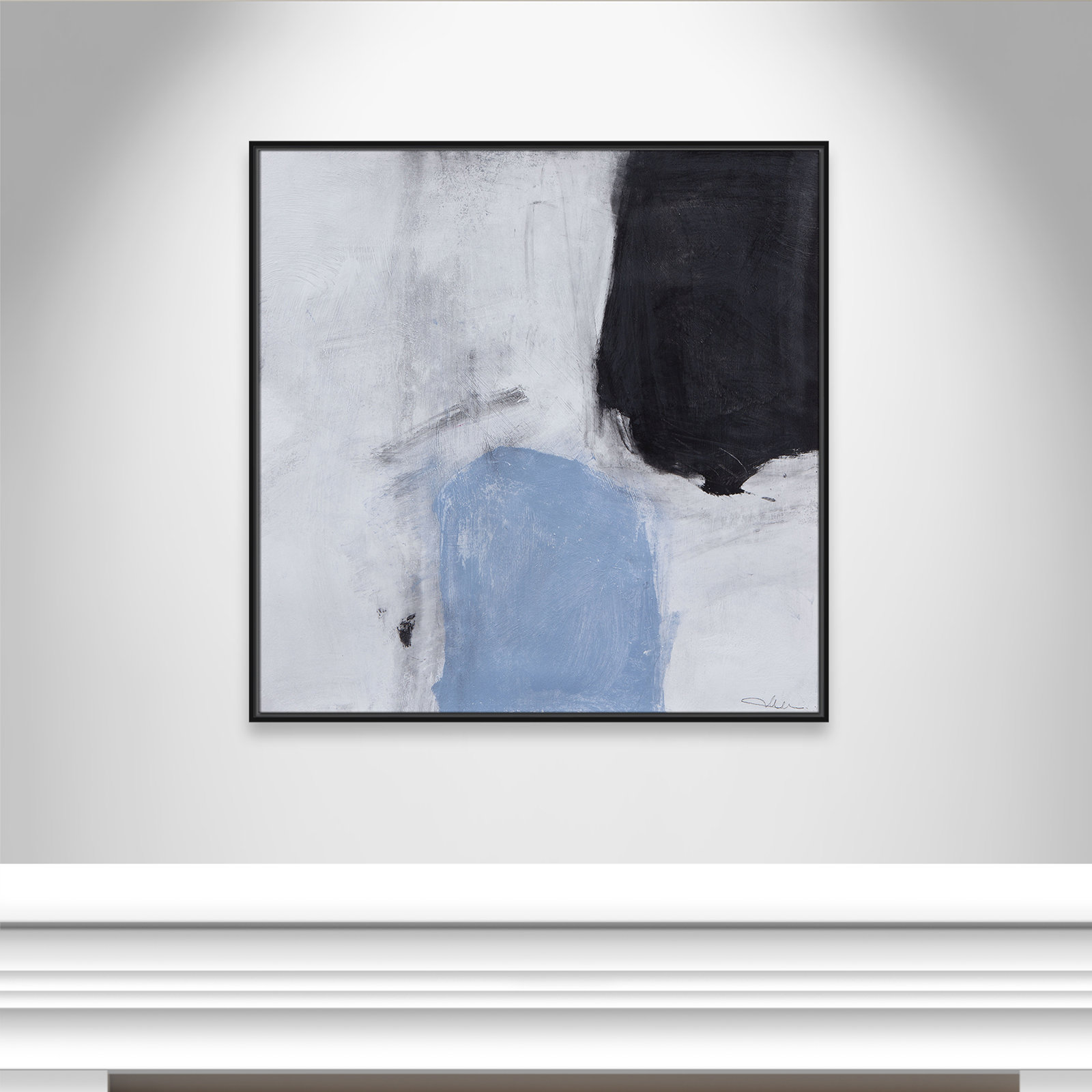 From Powder Blue to Onyx Print, 37.5" H x 37.5" W, Black