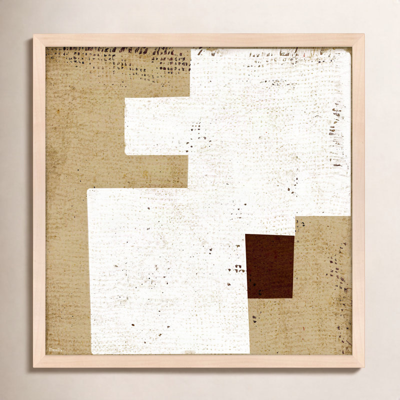 «Squares 1» par Marco Marella pour Studio M - Art mural encadré, 24" H x 24" W, Paper, Maple