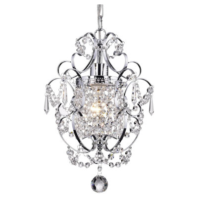 1 Light Modern Elegant Glam Ceiling Light Fixture Chrome