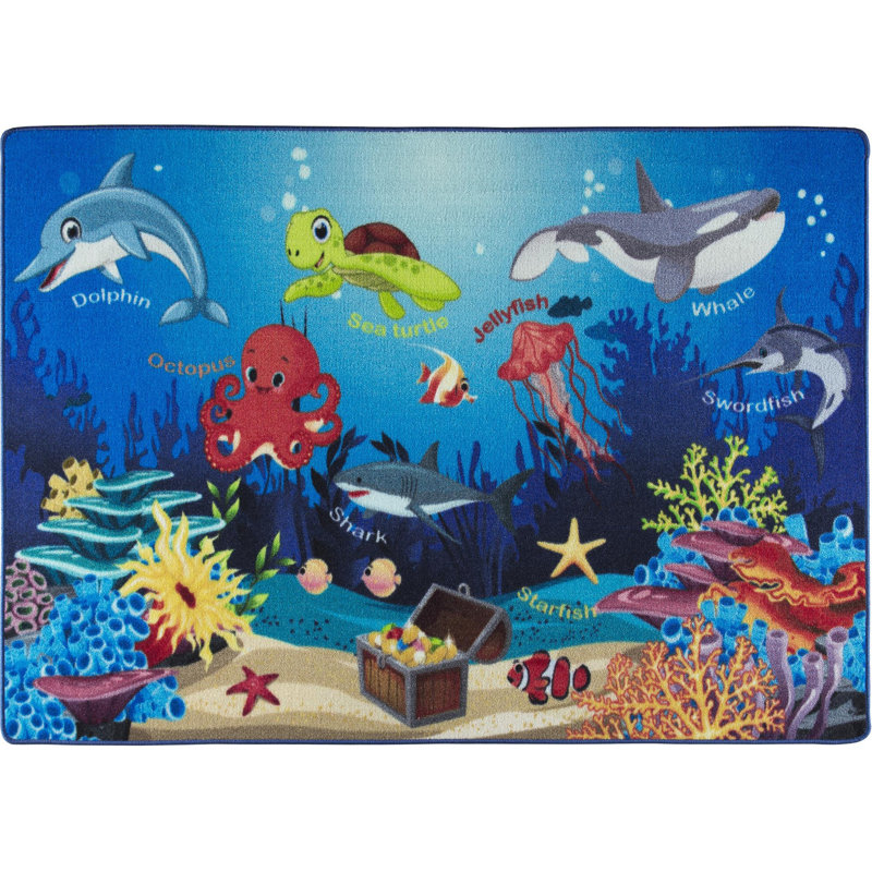 Tapis bleu / rouge / vert Ashwini, Rectangle 4 pi 4 po x 6 pi 3 po