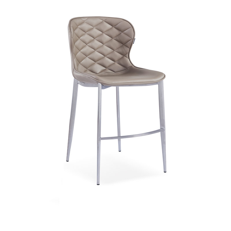 Tabouret de bar et de comptoir Albert, Taupe, Acier inoxydable, Tabouret de comptoir (siège d'une hauteur de 24 p