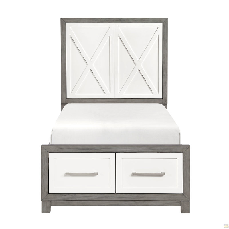 Lit plateforme simple avec rangement au pied de lit